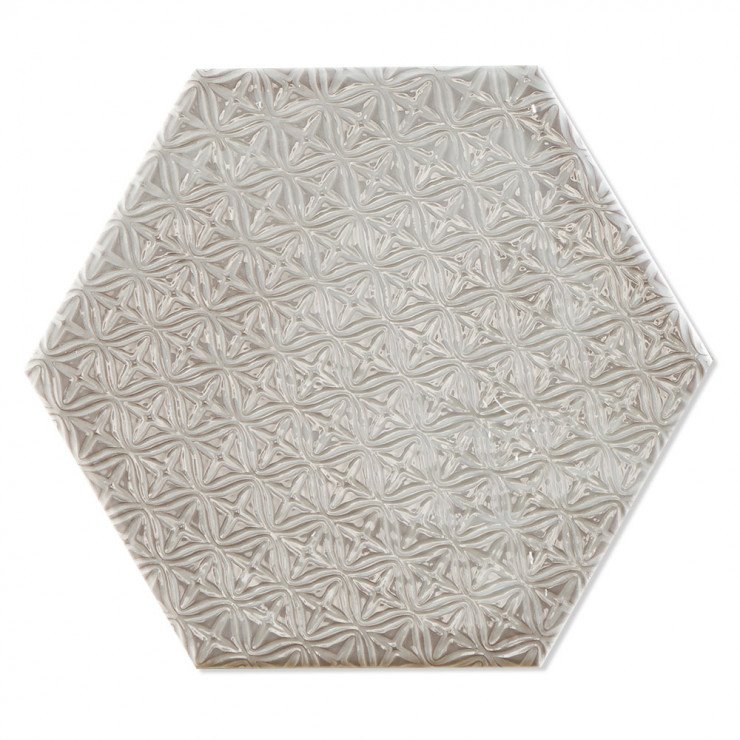 Dekor Hexagon Mix Klinker Colorain Ljusgrå Blank 20x23 cm-0