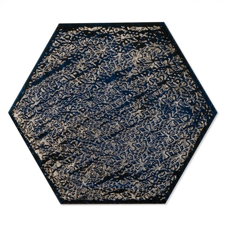 Dekor Hexagon Mix Klinker Colorain Blå Blank 20x23 cm-0
