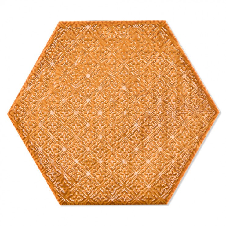 Dekor Hexagon Mix Klinker Colorain Orange Blank 20x23 cm-1