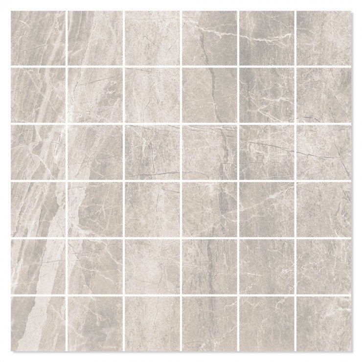 Marmor Mosaik Klinker Geneva Ljusgrå Matt 30x30 (5x5) cm-0