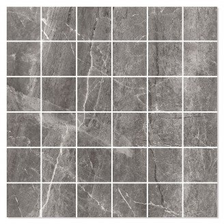 Marmor Mosaik Klinker Geneva Mörkgrå Matt 30x30 (5x5) cm