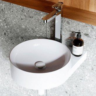 Tvättställ Yard 40 cm med Vit Konsol, Vattenlås och Bottenventil Tvättställ Yard 40 cm med Vit Konsol, Vattenlås och Bottenventil