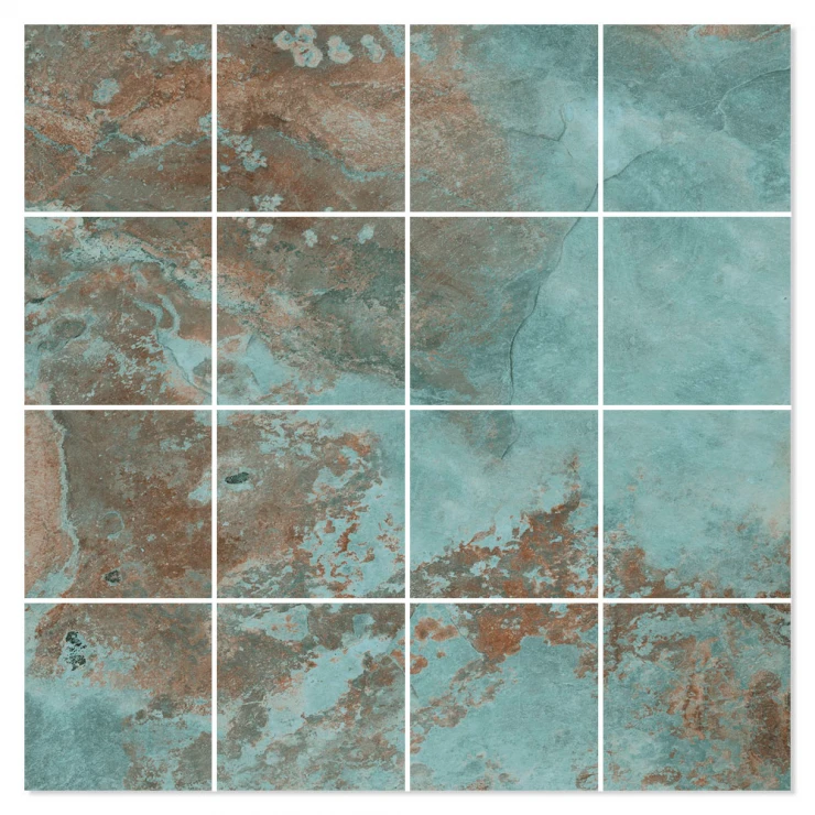 Mosaik Klinker Homescape Grön Halvpolerad 30x30 (7x7) cm-0