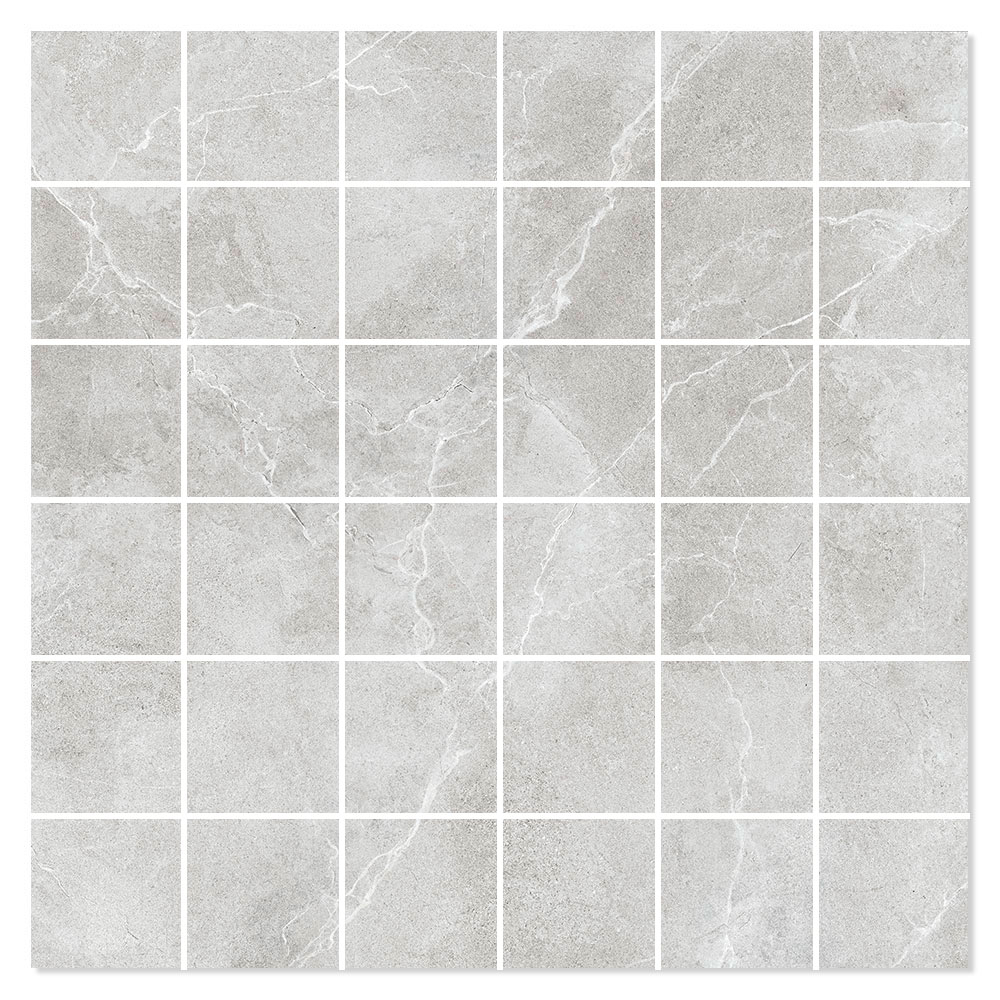 Marmor Mosaik Klinker Emperador Premium Ljusgrå Matt 30x30 (5x5) cm