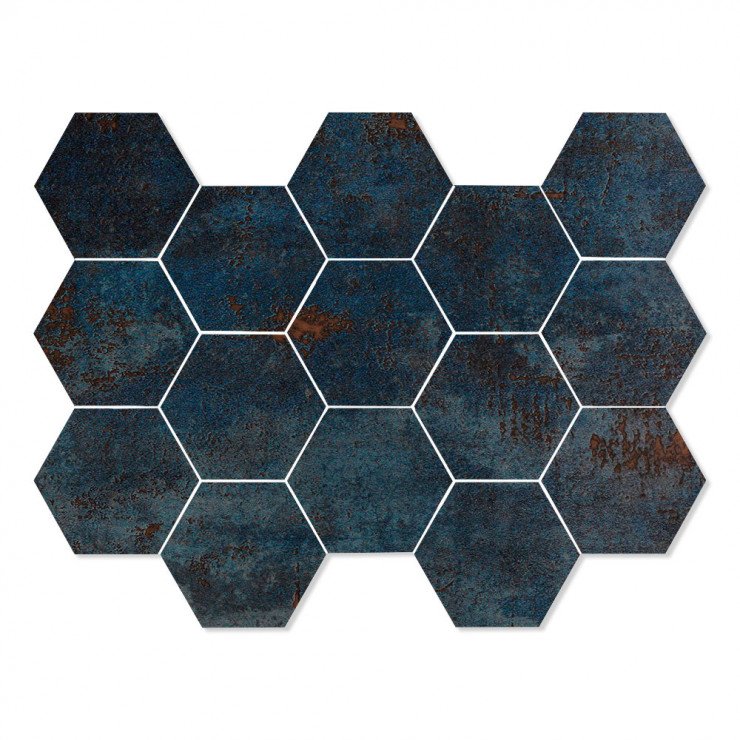Mosaik Klinker Metalic Blå Halvpolerad 33x23 cm-0