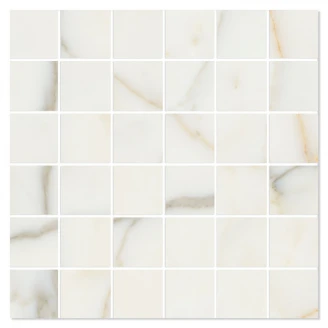 Marmor Mosaik Klinker Visual Vit Polerad 30x30 (5x5) cm