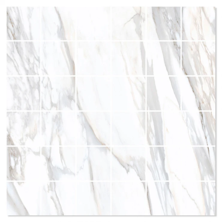 Marmor Mosaik Klinker Venatino Vit Matt 30x30 (5x5) cm-0