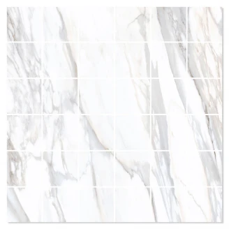 Marmor Mosaik Klinker Venatino Vit Polerad 30x30 (5x5) cm-2