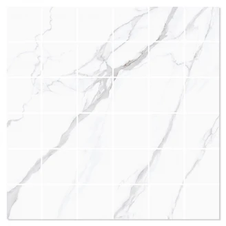 Marmor Mosaik Klinker Marmo Bianco Vit Matt 30x30 (5x5) cm