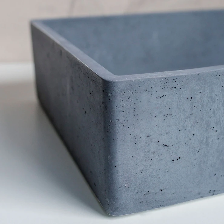 Sira Handgjorda Cement Tvättställ Oasis Mörkgrå Matt 48 cm-1