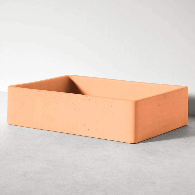 Sira Handgjorda Cement Tvättställ Oasis Orange Matt 48 cm-0