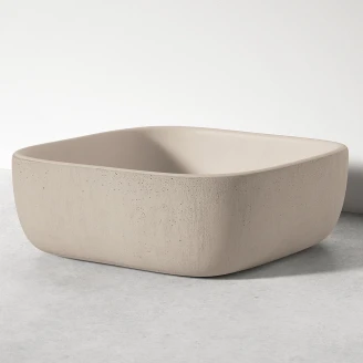Handgjorda Cement Tvättställ Isla Grå-Brun Matt 38 cm