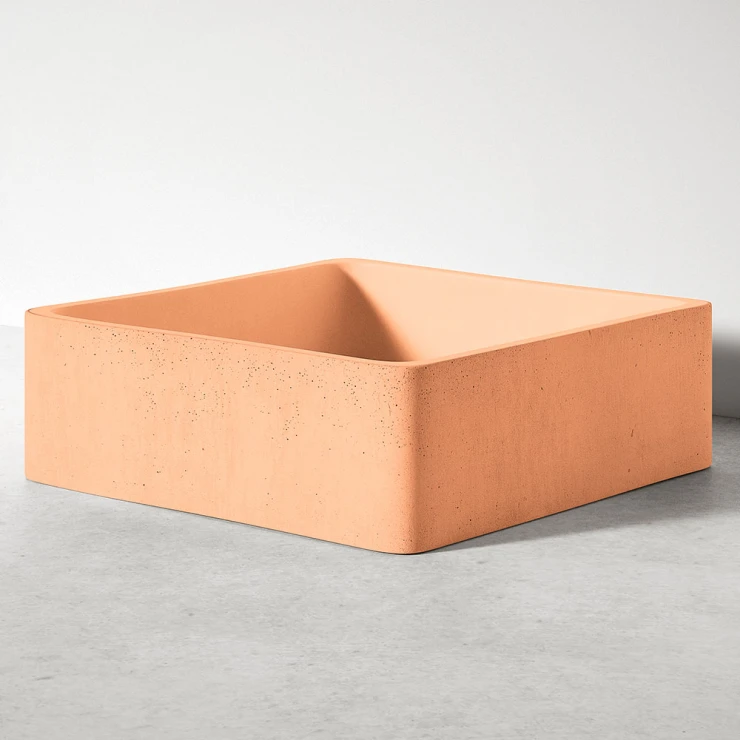 Sira Handgjorda Cement Tvättställ Volcano Orange Matt 40 cm-1