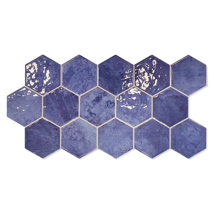 Hexagon Klinker Hex Nouveau Blå Blank 27x51 cm-1
