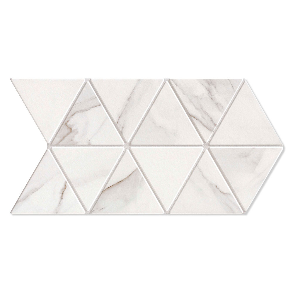 Marmor Klinker Triangle Vit Matt 28x49 cm