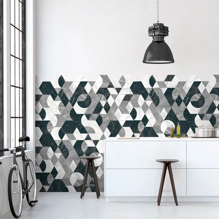 Marmor Hexagon Klinker Artis Mix Matt 15x17 cm-0
