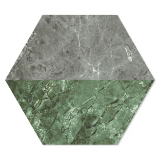 Marmor Hexagon Klinker Artis Grå-Grön Matt 15x17 cm-2