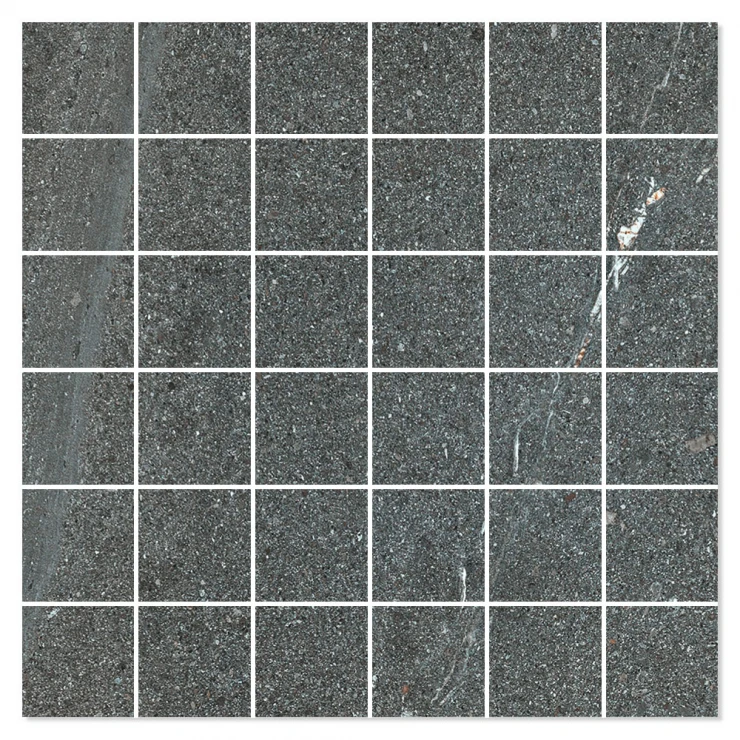 Mosaik Klinker Mineral Mörkgrå Matt 30x30 (5x5) cm-0