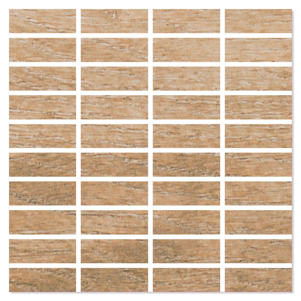 Träklinker Mosaik Northwood Beige Matt 30x30 (2.5x7) cm