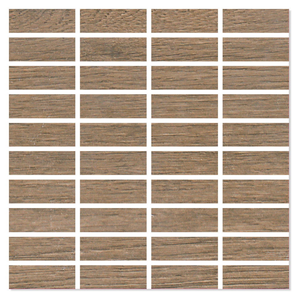 Träklinker Mosaik Northwood Brun Matt 30x30 (2.5x7) cm