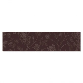 Dekor Kakel Ornate Flos Mörkbrun Matt 7.5x30 cm-2