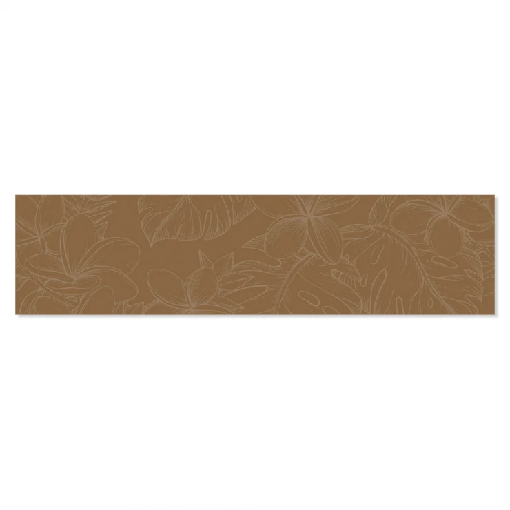 Dekor Kakel Ornate Flos Brun Matt 7.5x30 cm-1