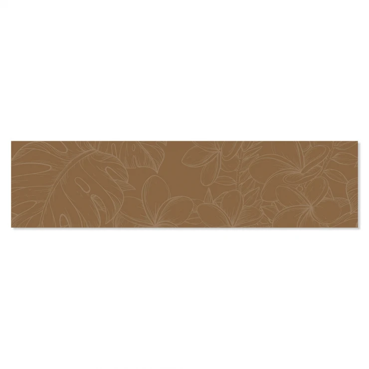 Dekor Kakel Ornate Flos Brun Matt 7.5x30 cm-0