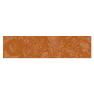 Dekor Kakel Ornate Flos Orange Matt 7.5x30 cm-2