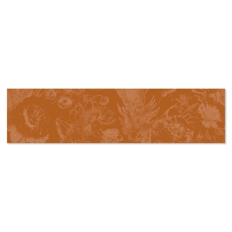 Dekor Kakel Ornate Flos Orange Matt 7.5x30 cm-1