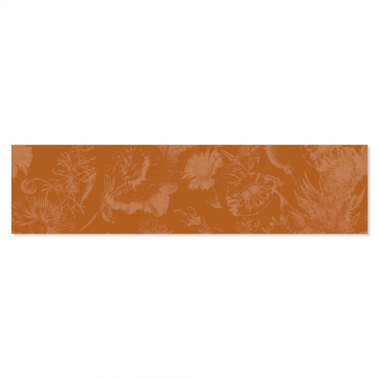 Dekor Kakel Ornate Flos Orange Matt 7.5x30 cm-0