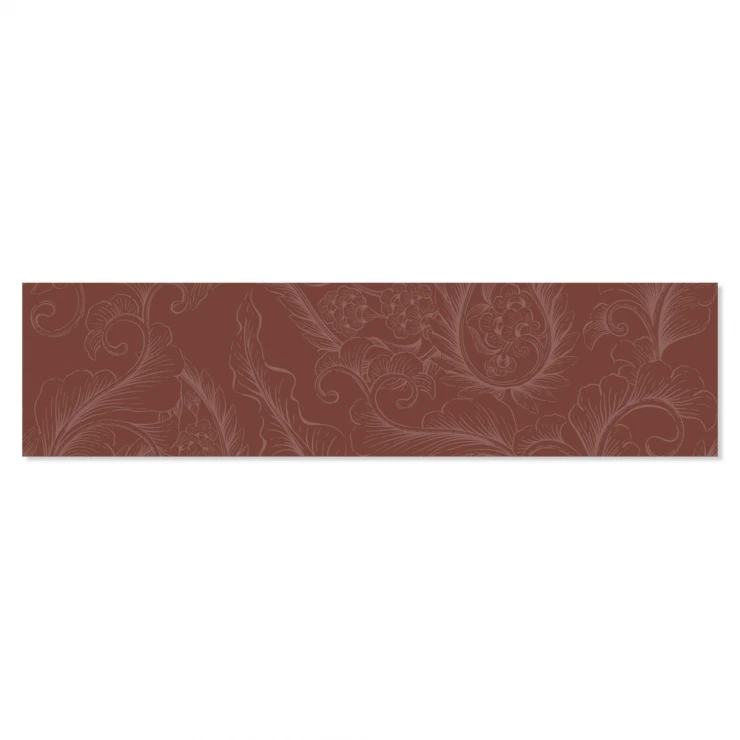 Dekor Kakel Ornate Flos Röd Matt 7.5x30 cm-1