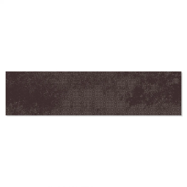 Dekor Kakel Ornate Via Mörkbrun Matt 7.5x30 cm-0