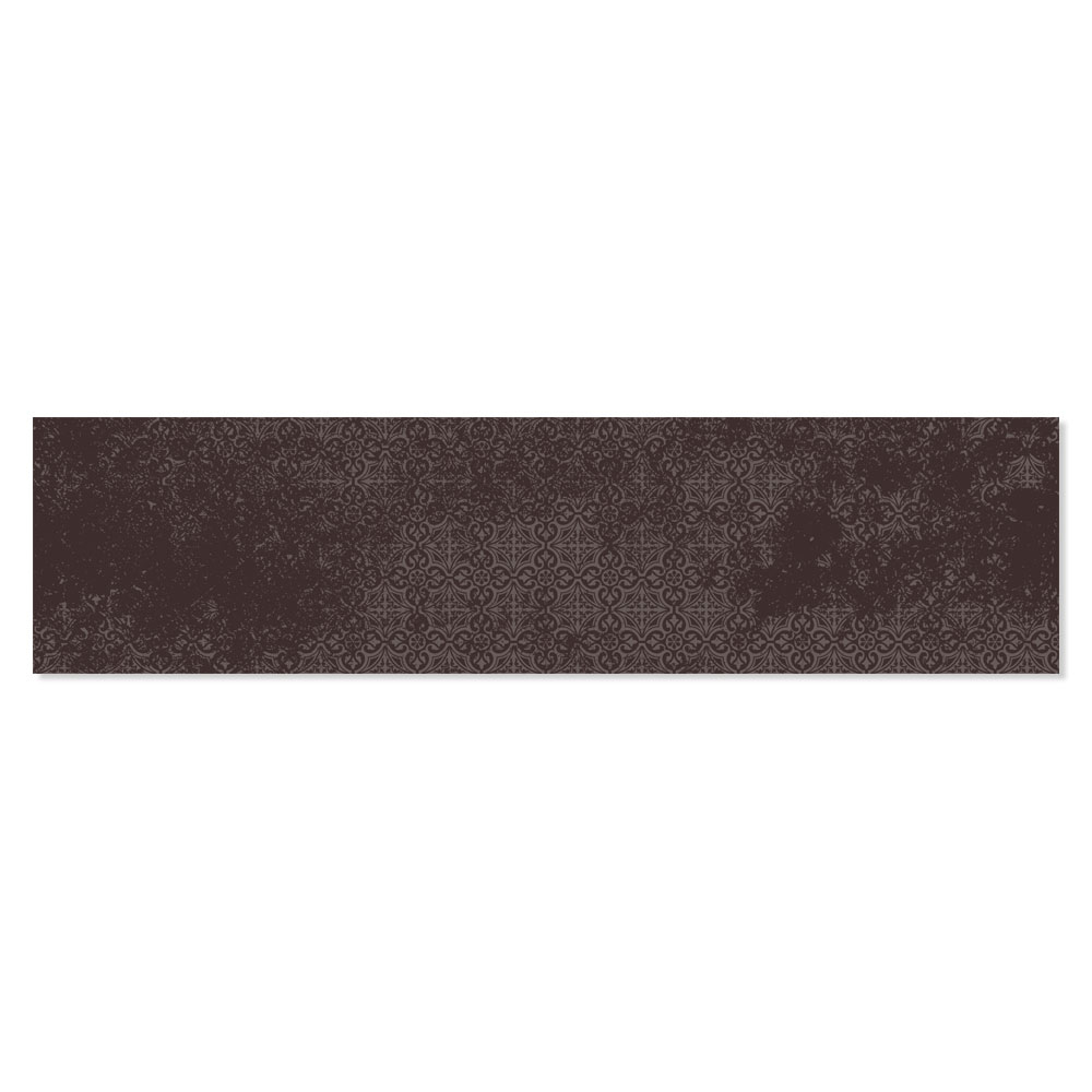 Dekor Kakel Ornate Via Mörkbrun Matt 7.5x30 cm