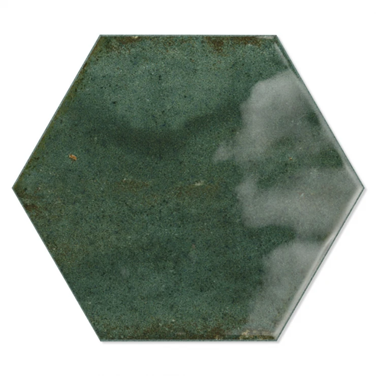 Hexagon Kakel Vivid Olive Blank 15x17 cm-1