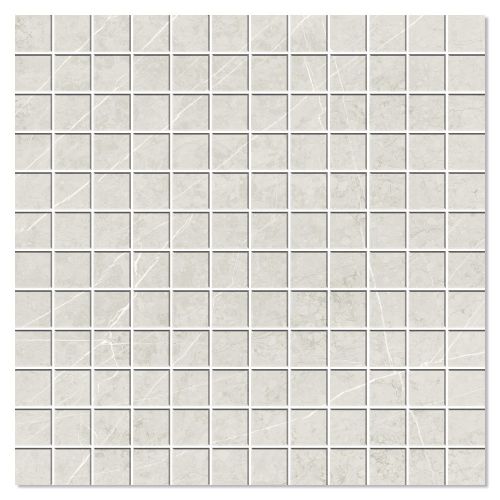 Marmor Mosaik Klinker Bråvik Marmor Ljusgrå Matt 30x30 (2.5x2.5) cm