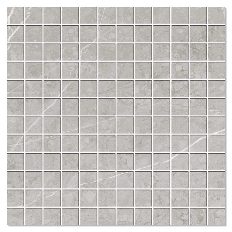 Marmor Mosaik Klinker Bråvik Marmor Grå Matt 30x30 (2.5x2.5) cm-0