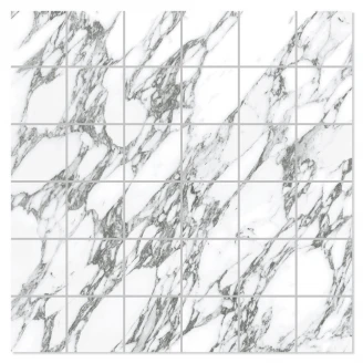 Marmor Mosaik Klinker Renaissance Marmor Vit Arabes Polerad 30x30 (5x5) cm