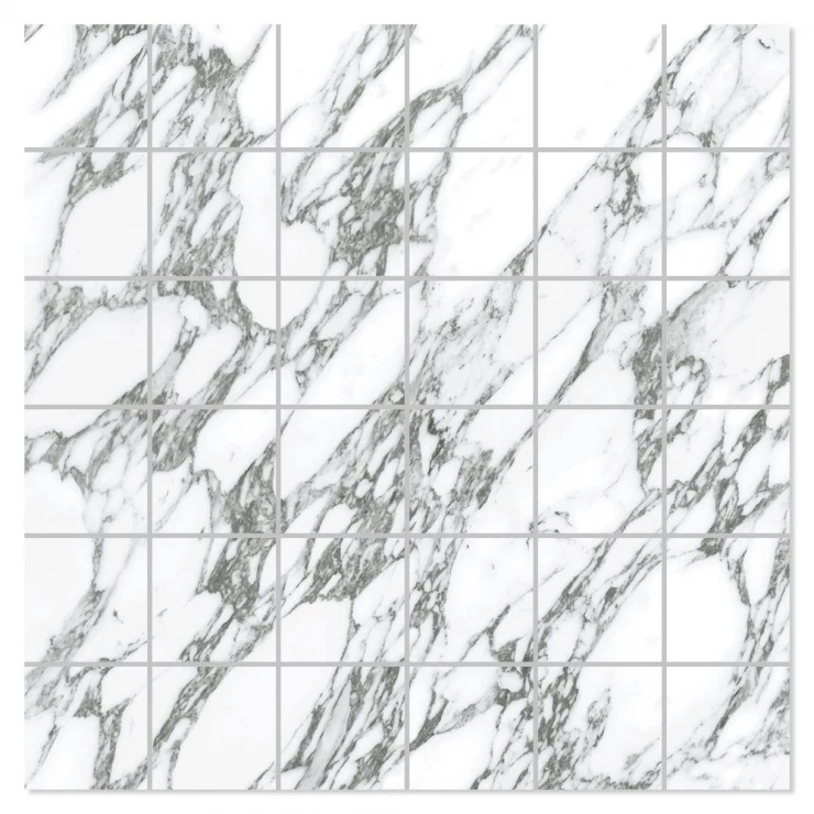 Marmor Mosaik Klinker Renaissance Marmor Vit Arabes Polerad 30x30 (5x5) cm-0