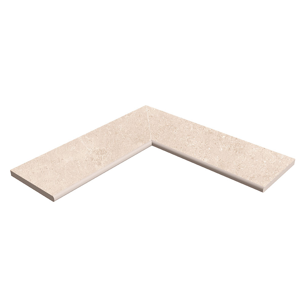 Poolkant Hörn Klinker Stonehenge Rund Beige Matt 20x60 cm Tjocklek 20 mm (Två Stycken Set)