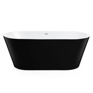Badkar Luna Svart Blank 180x80 cm