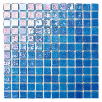 Poolmosaik Indigo Blå Blank 32x32 (2.5x2.5) cm