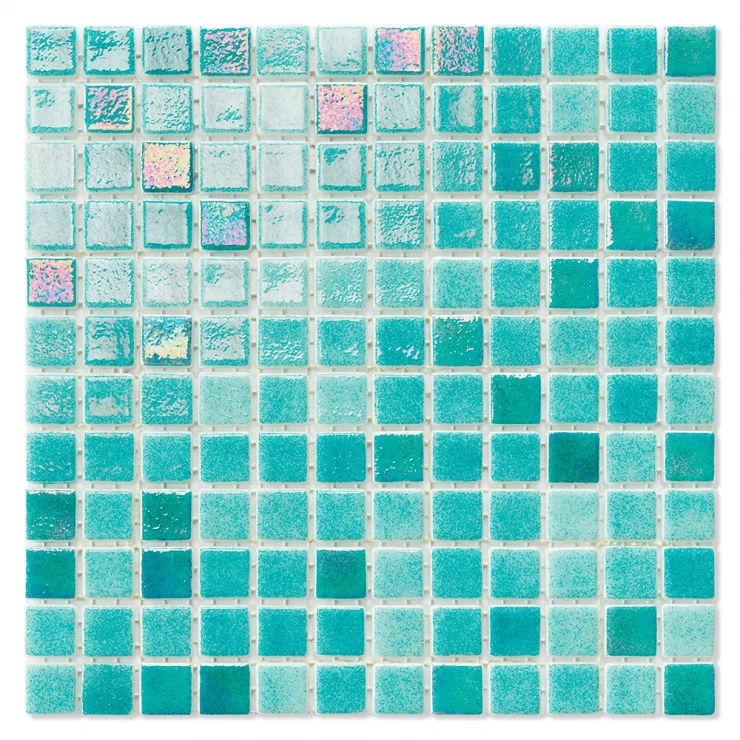 Poolmosaik Indigo Mix Turkos Blank 32x32 (2.5x2.5) cm-0