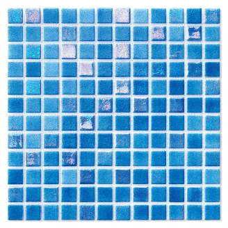Poolmosaik Indigo Mix Blå Blank 32x32 (2.5x2.5) cm-2