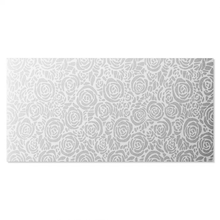 Kakel Elite Print Silver-Vit Rose Blank 60x120 cm-1