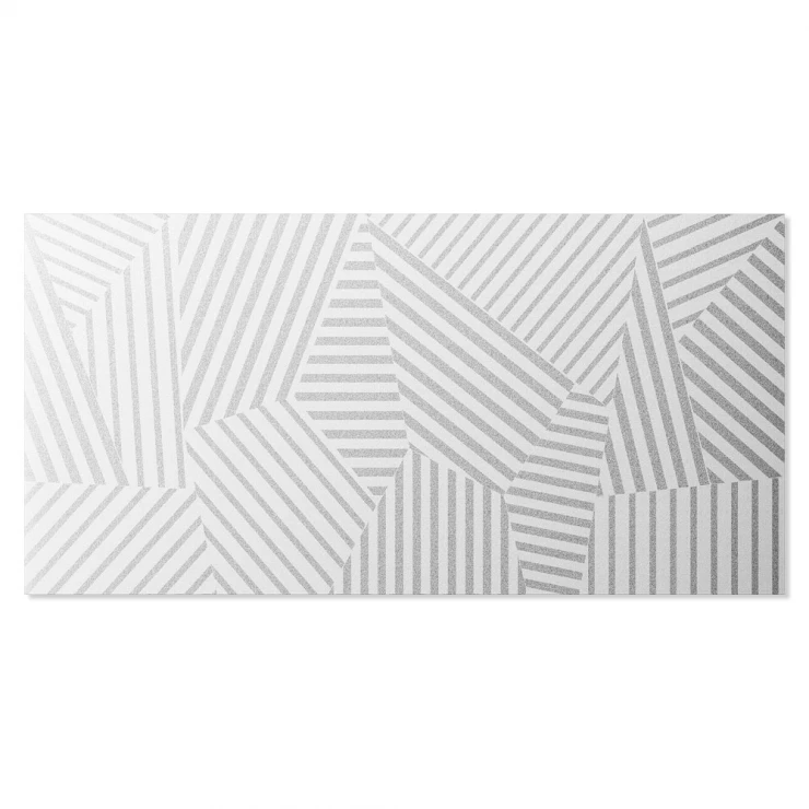 Kakel Elite Print Silver-Vit Lines Blank 60x120 cm-1
