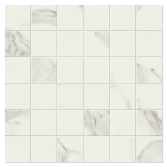 Marmor Mosaik Klinker Venetico Vit Satin 30x30 (5x5) cm