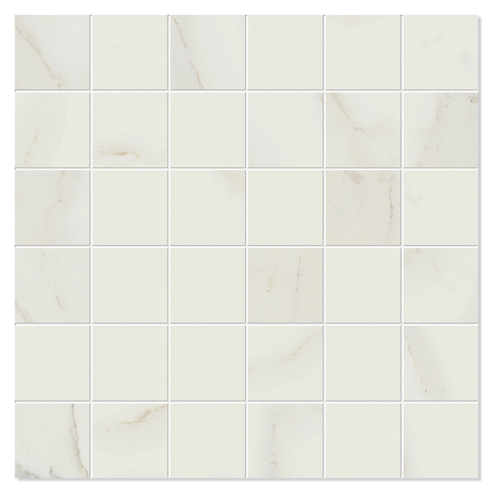 Unicomstarker Marmor Mosaik Klinker Calacatta Polerad 30x30 (5x5) cm