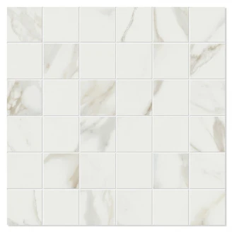 Marmor Mosaik Klinker Venetico Vit-Guld Satin 30x30 (5x5) cm