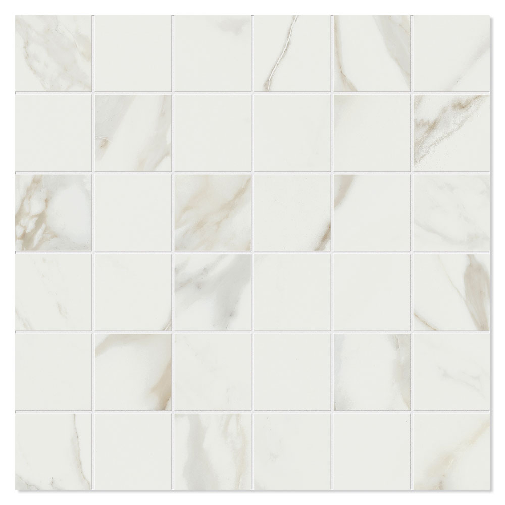 Unicomstarker Marmor Mosaik Klinker Calacatta Gold Satin 30x30 (5x5) cm