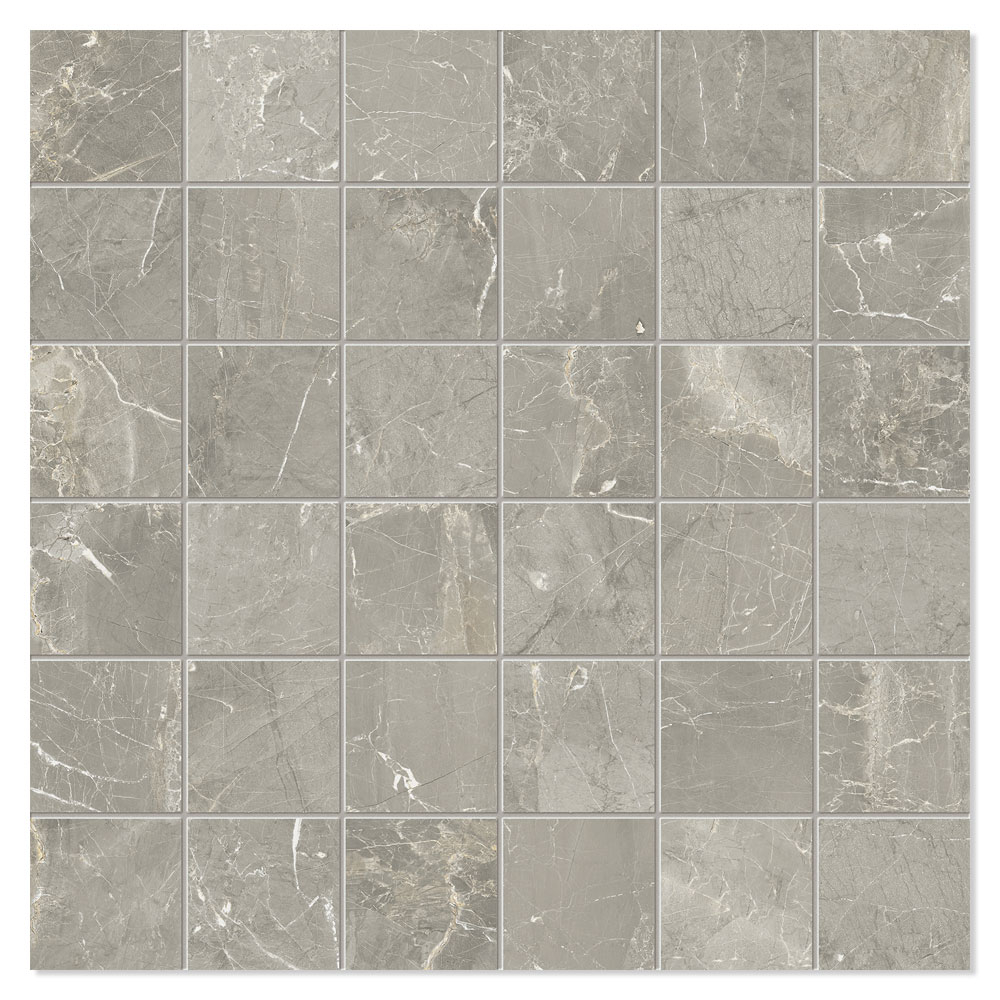 Unicomstarker Marmor Mosaik Klinker Grey Marble Satin 30x30 (5x5) cm